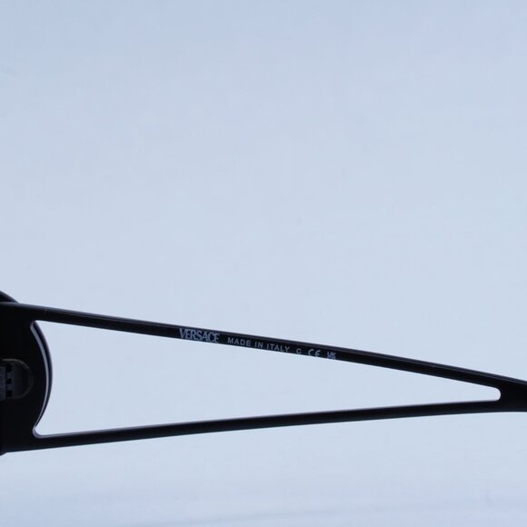 Versace VE2268 143387 Sunglasses Matte Black Shield Frame, Dark Grey Lenses - Picture 7 of 12